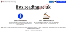 Tablet Screenshot of lists.reading.ac.uk